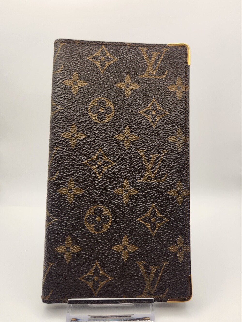 Louis Vuitton Monogram Vintage Checkbook Wallet with Gold-tone Corner Accents